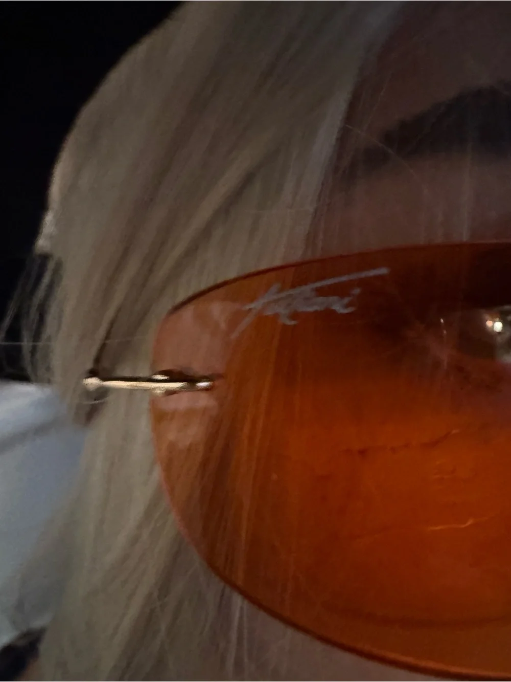 Women's Orange Rimless Oval Sunglasses - Sleek Lightweight Design